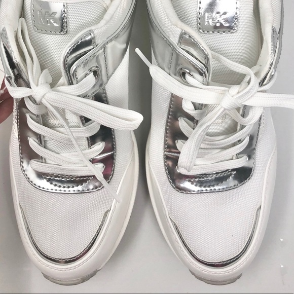 Michael Kors White/Silver Sneakers NWT - Picture 4 of 8